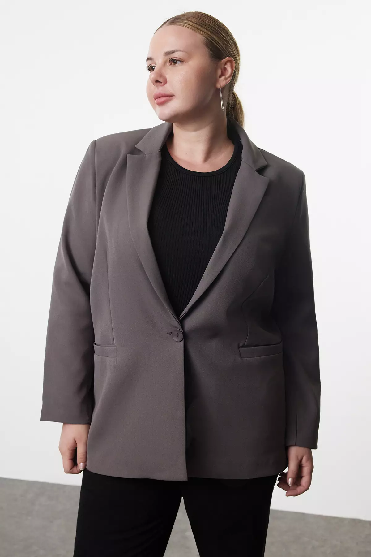 Anthracite Zebra Patterned Lined Woven Plu