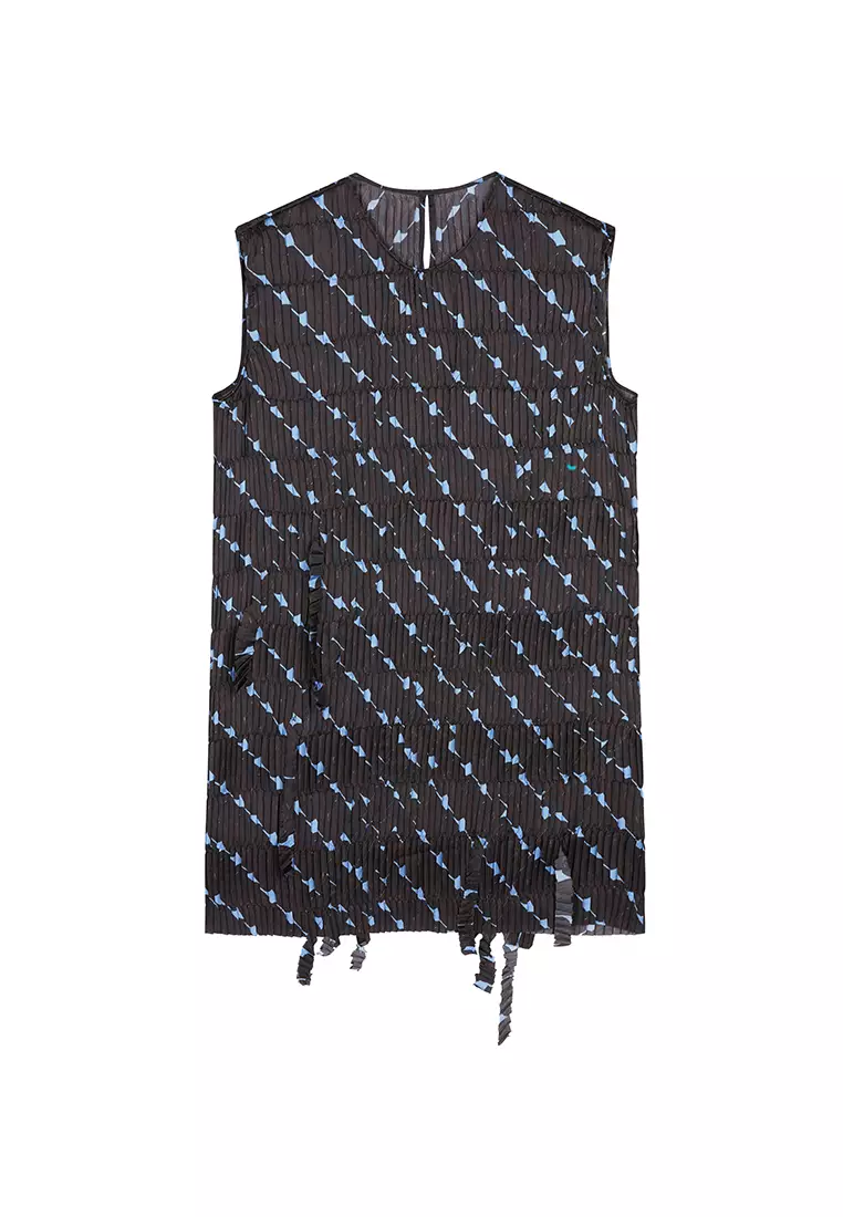 Pleated sleeveless dress