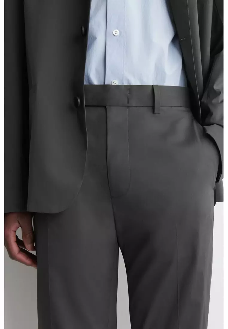 COTTON SLIM-FIT TROUSERS
