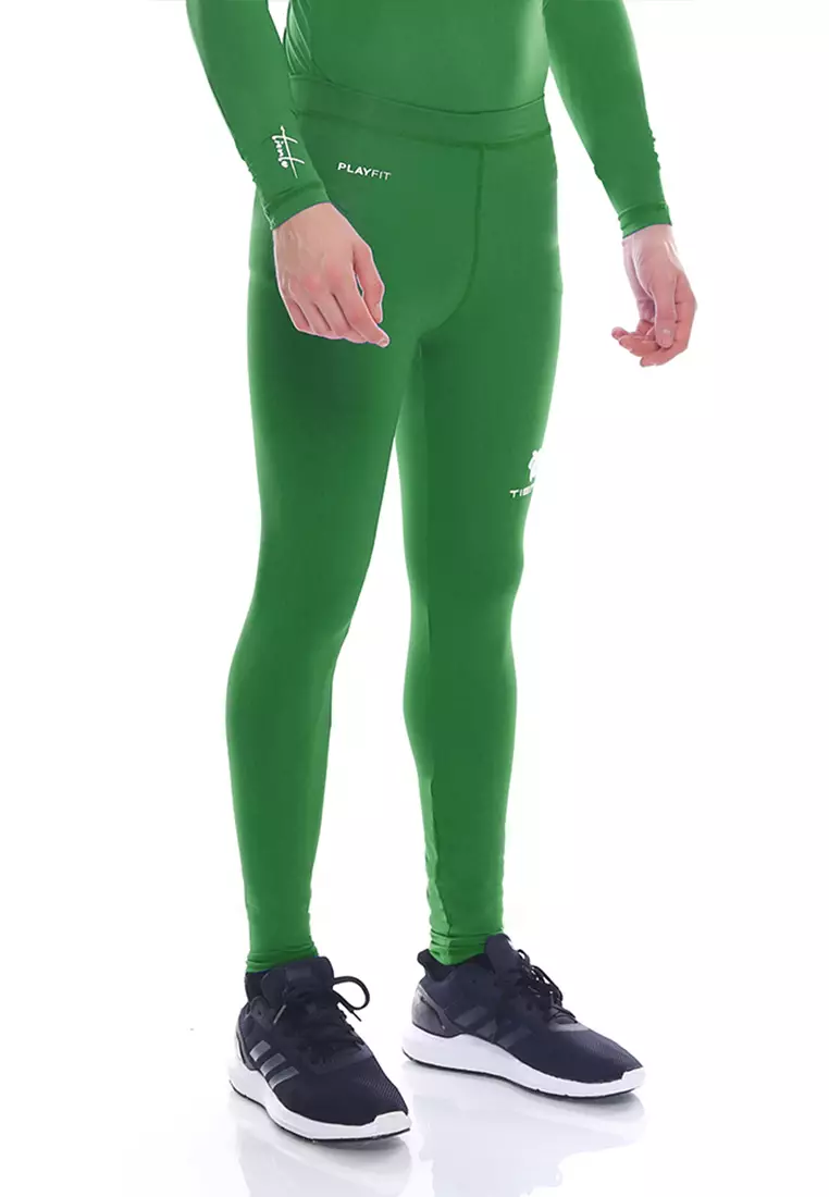 Tiento Baselayer Celana Legging Leging Ketat Olahraga Long Pants Green
