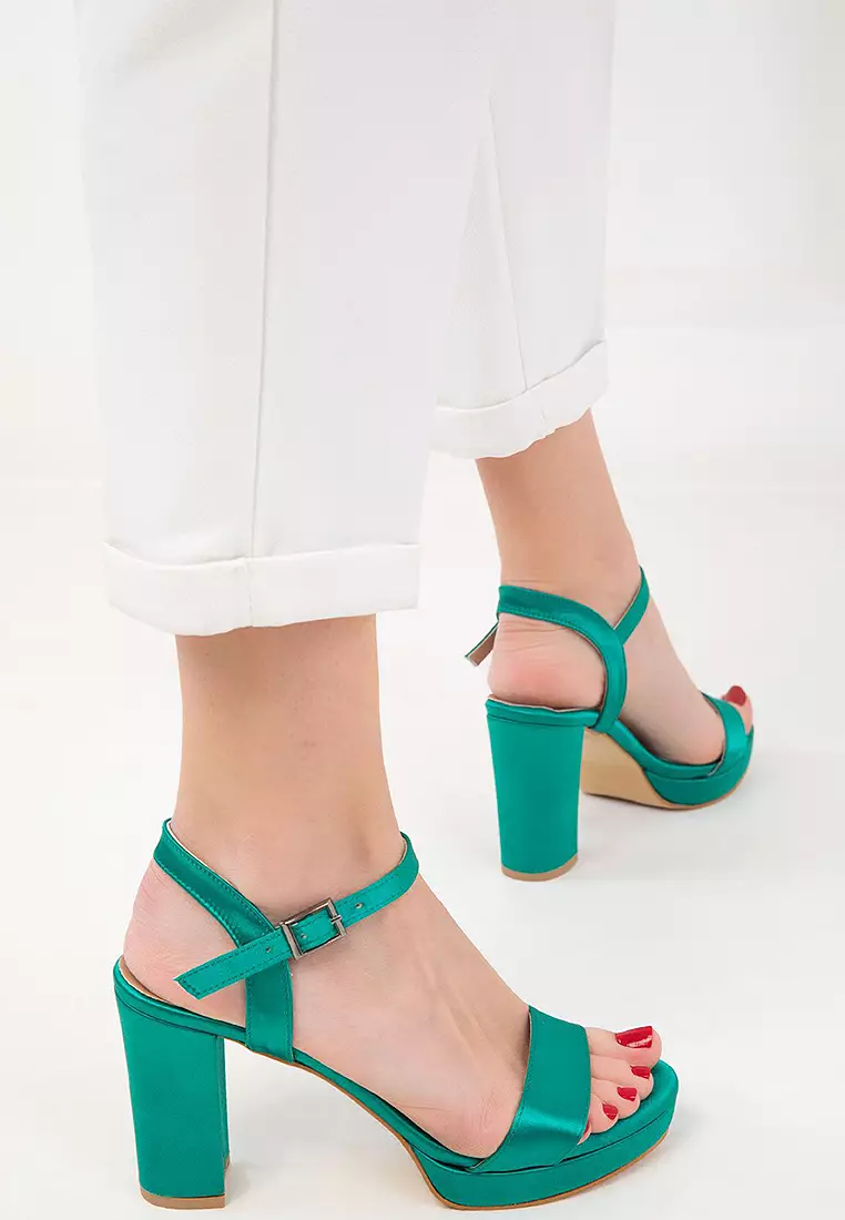 Strappy Block High Heels