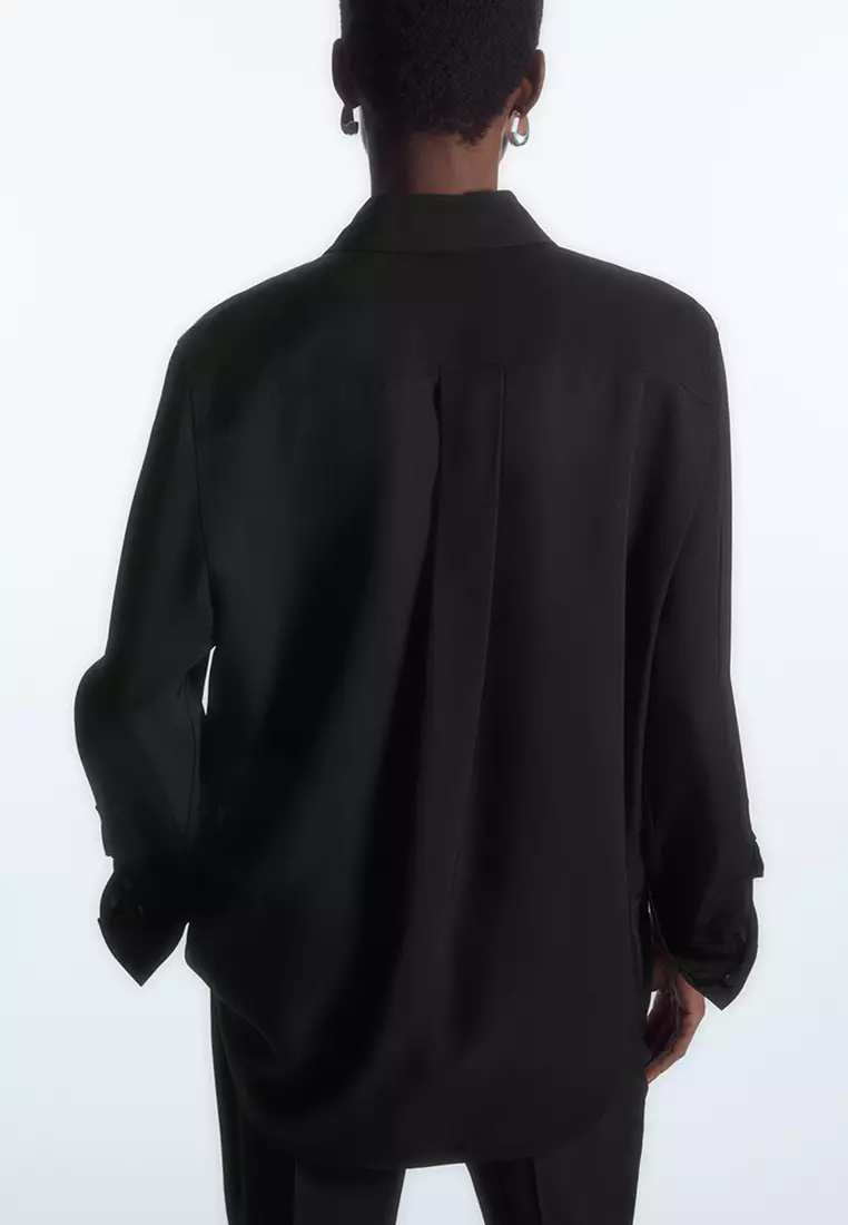 Regular-Fit Peak-Collar Draped Shirt