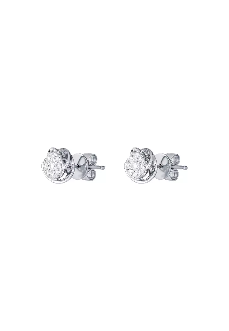 TOMEI Diamond Earrings, White Gold 585