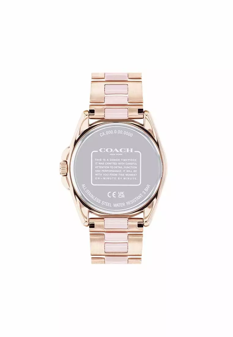 Buy Coach Greyson Women's Watch Ionic Plated Carnation Gold Steel Strap ...