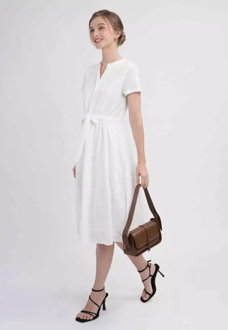 Lila Eyelet Shirt Dress