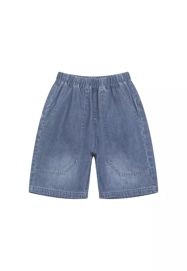 Denim Shorts with Graphic printed back Pocket