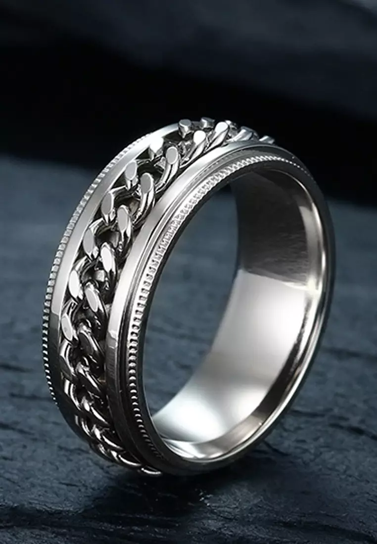 Buy Trendyshop Men's Rotatable Chain Ring 2026 Online | ZALORA