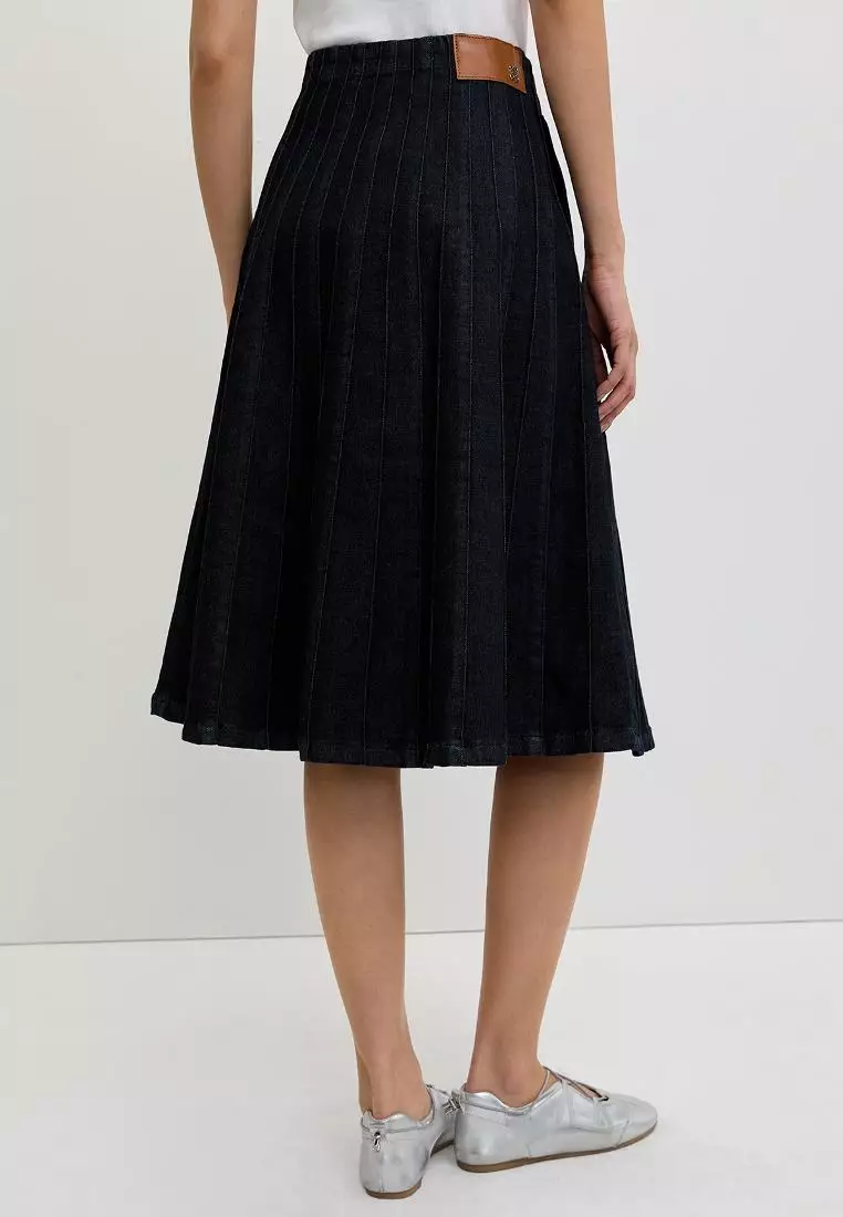 Textured Denim Skirt