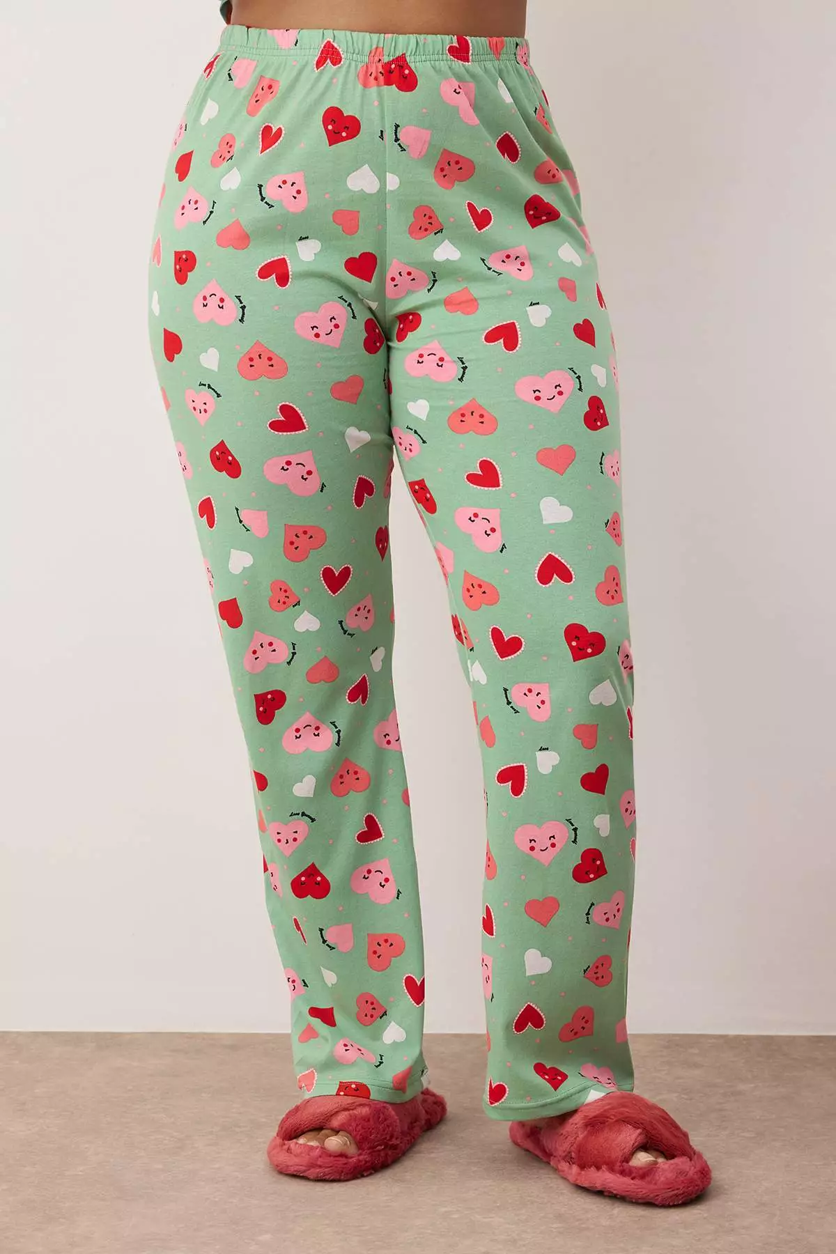 Mint Heart Shirt Collar Knitted Pajama Set Tbbaw23Ai00019