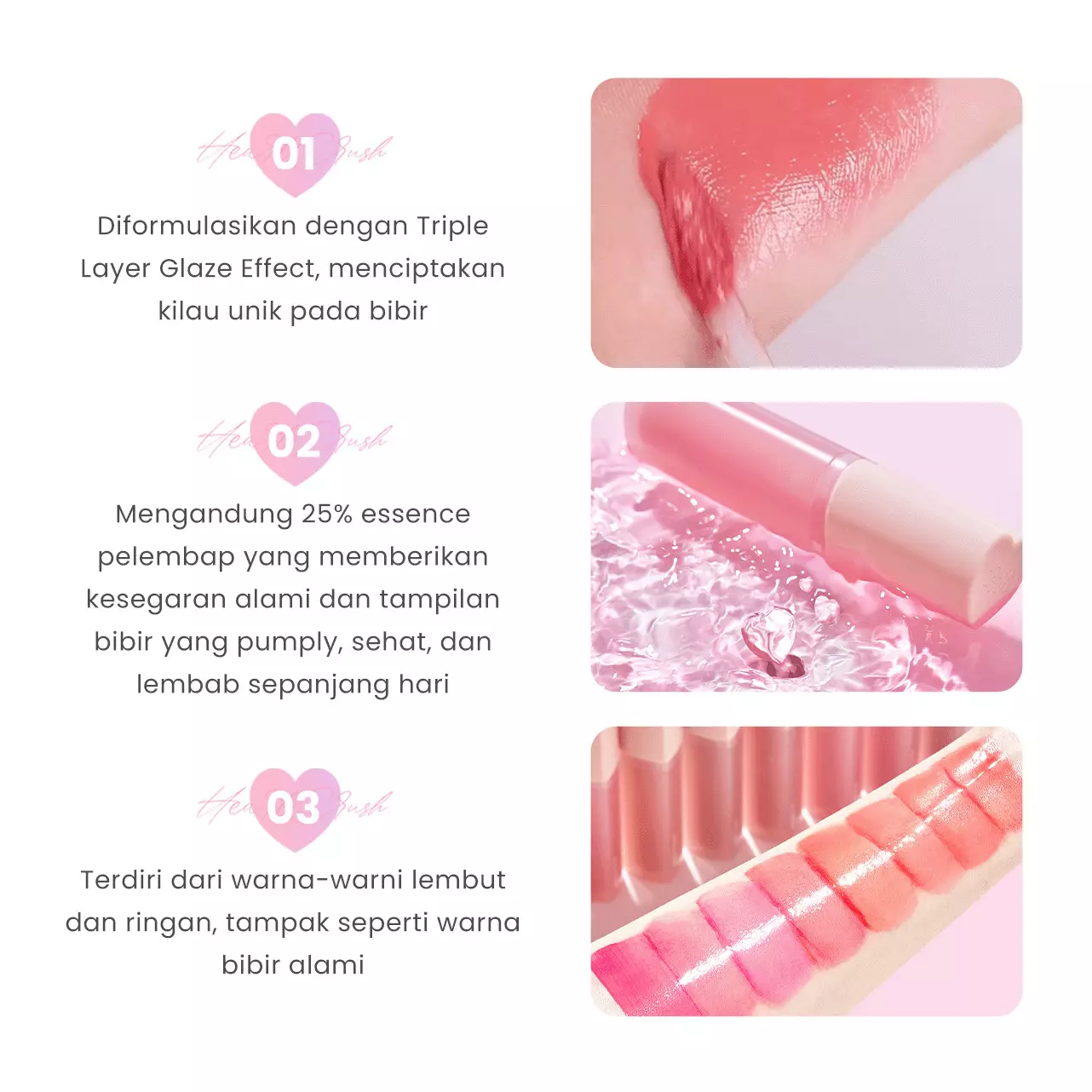 Holika Holika Bundle | Heart Crush Bare Glaze Tint & Aloe 99% Soothing Gel 55ml | Tinted Lip Glaze with Natural Stain & Non Alcohol