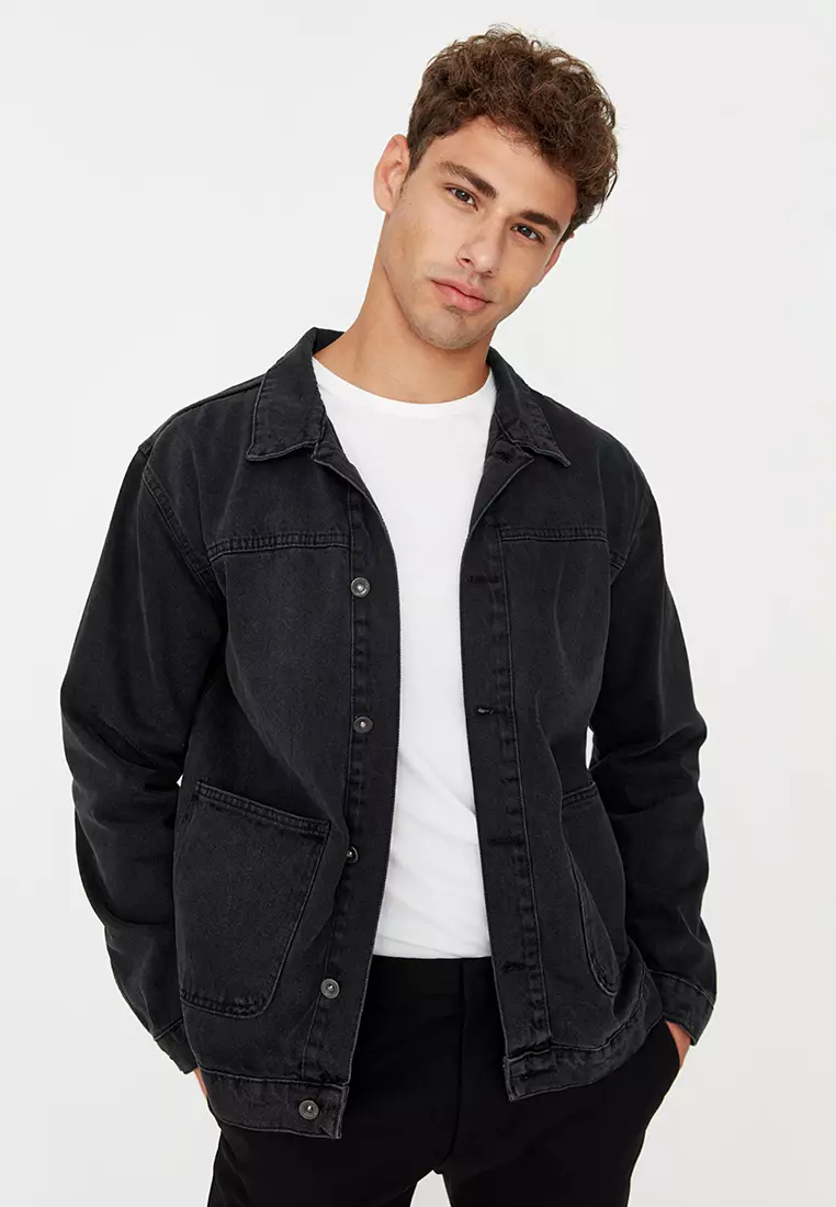 Buy Trendyol Denim Jacket in Black 2024 Online ZALORA Singapore