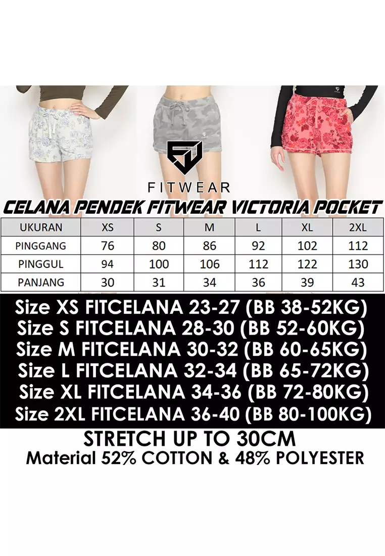 Fitwear - Celana Pendek Olahraga Wanita MARSHA PRINT SHORT - GREY ARMY