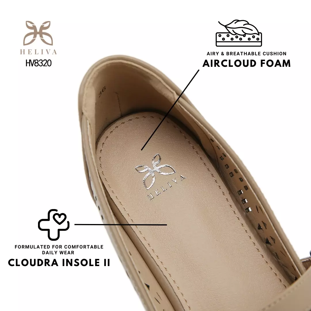 Heliva Anly Sculpted Laser-Cut Heels in Classic Mary Jane Style 3.5cm Height HV8320