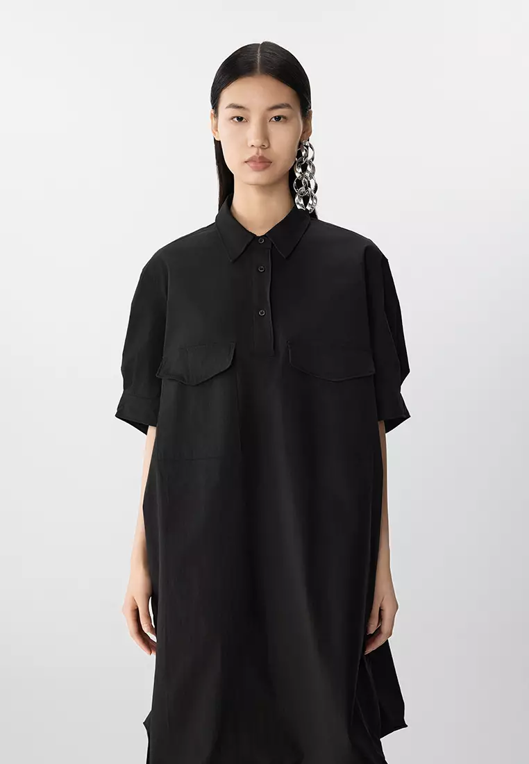 Cotton short-sleeved dress