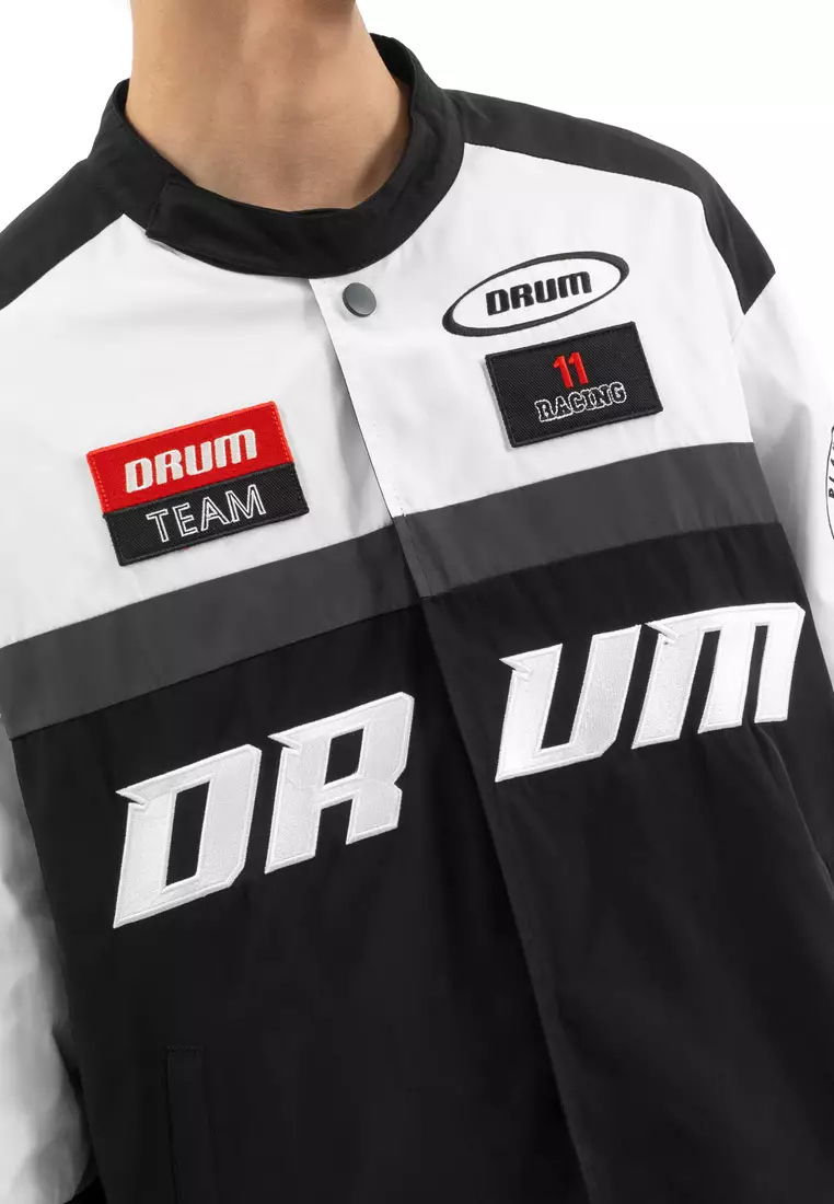 SELECT Embroidery Patches Racing Collection Jacket - Black