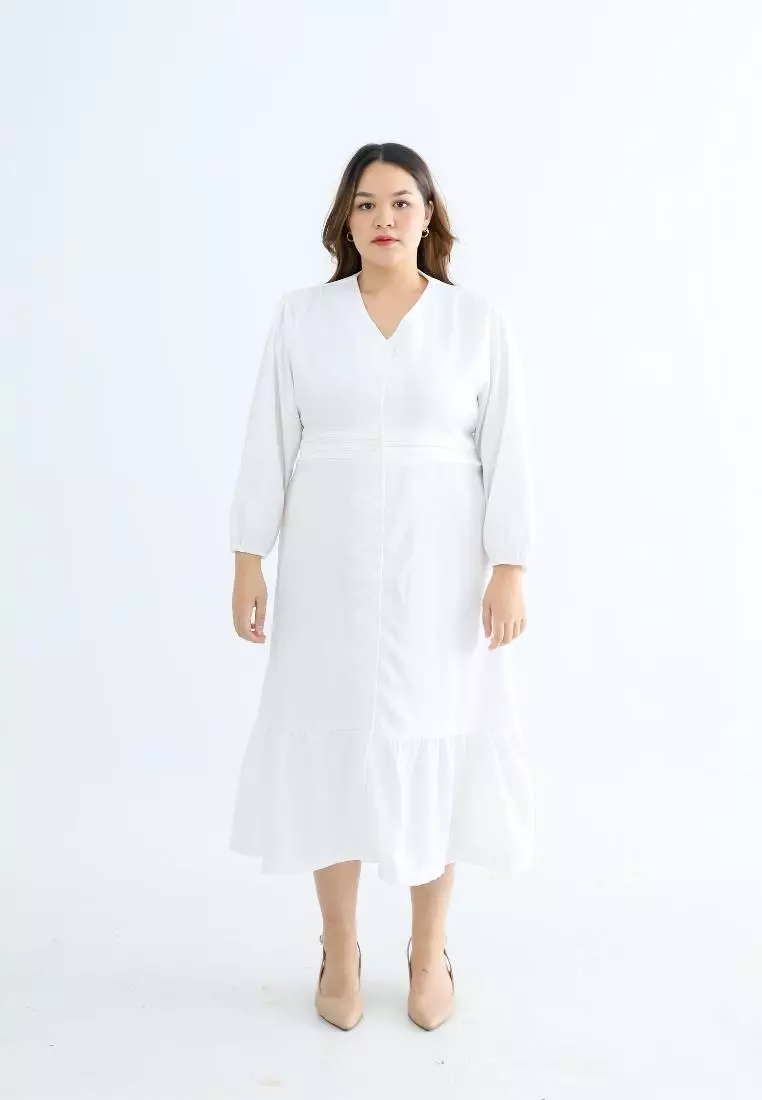 Plus Size Dress Magica Broken White