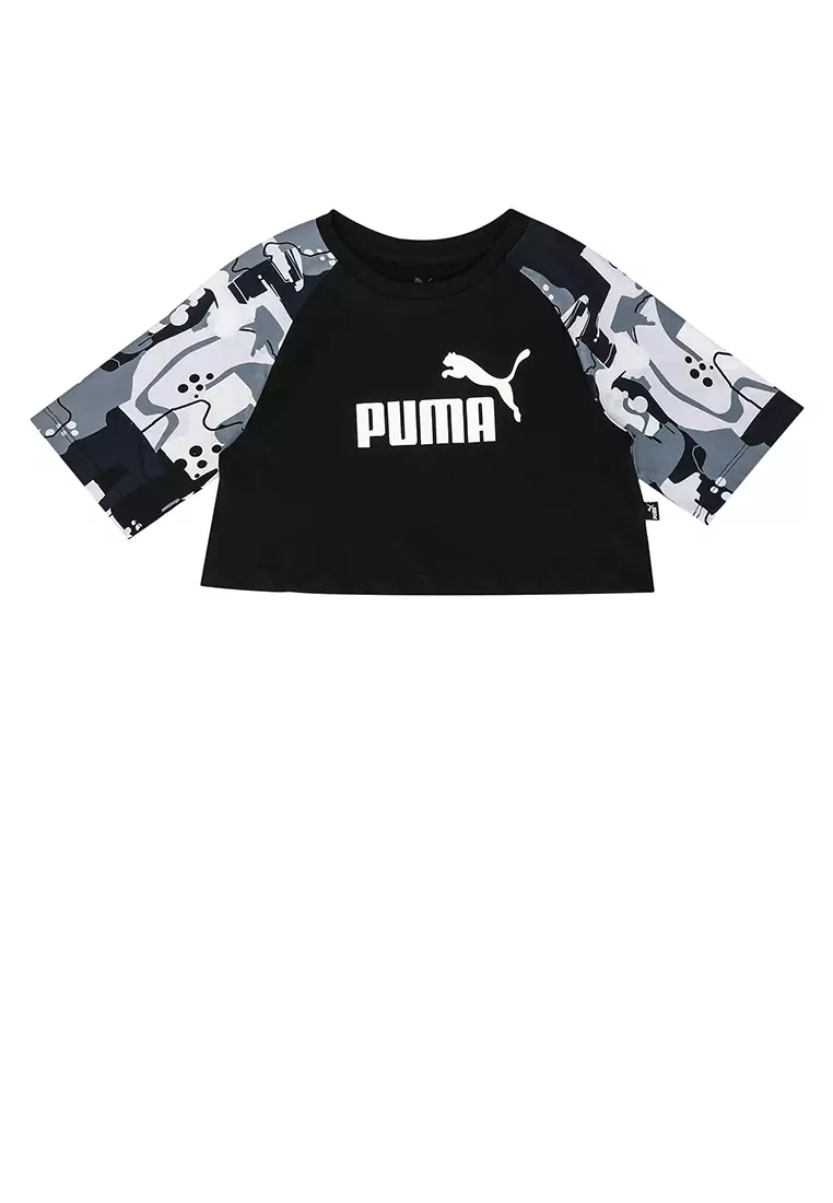 Black Cropped T-shirt with graffiti - Buy Online