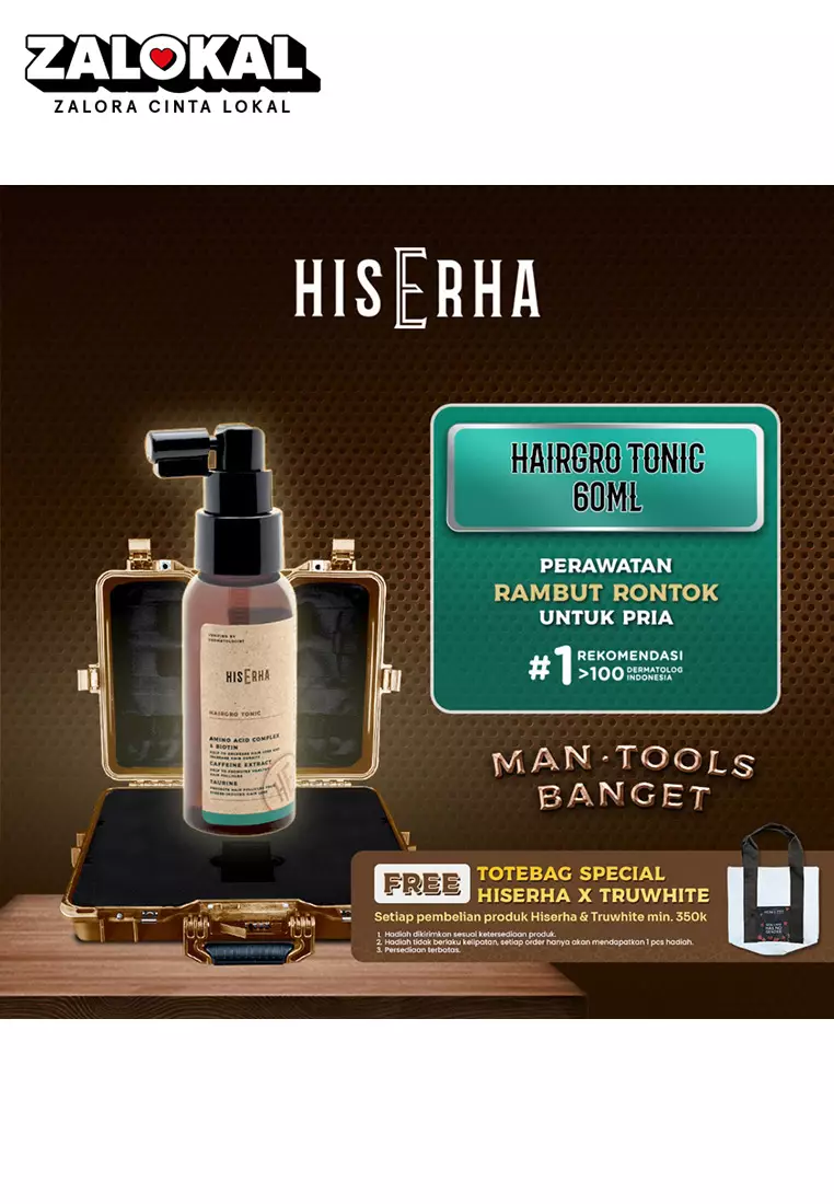 Hia Erha Hairgro Tonic With Amino Acid, Biotin, Caffeine Extract, Taurine 60Ml - Tonic Rambut Pria