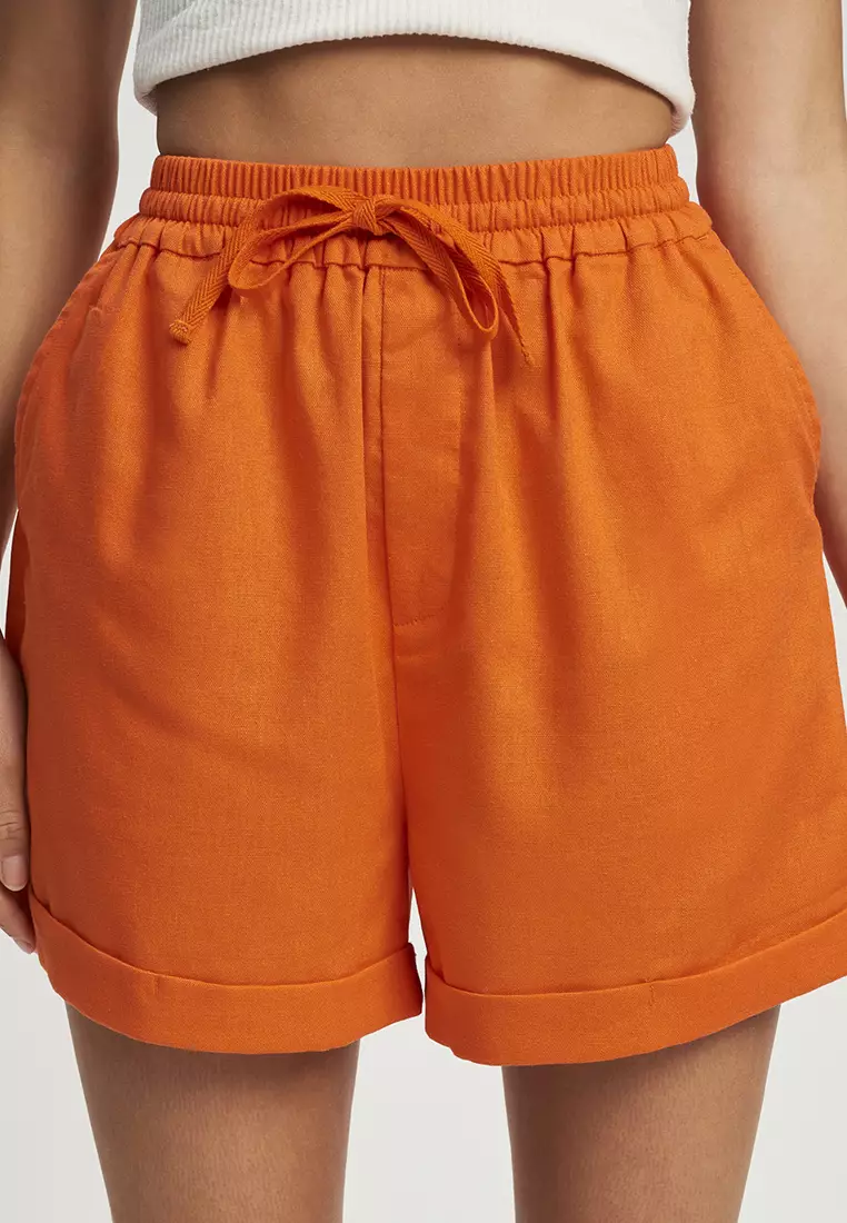 Orange shorts womens sale