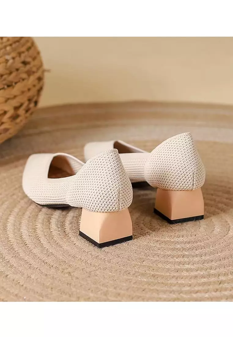 4CM Pointy Hollowed Flyknit Pumps XSN6818