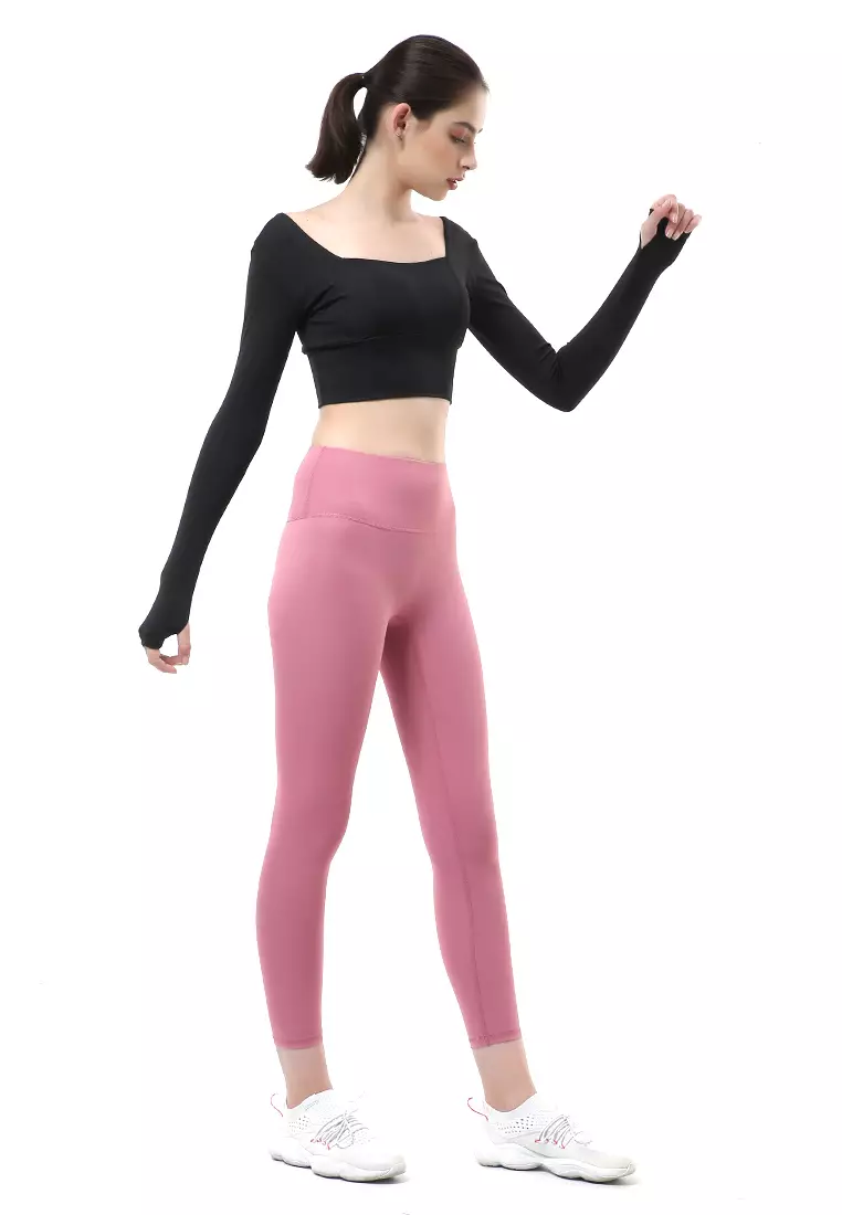 Mikayla One Set Pakaian Olahraga Wanita Atasan & Celana Panjang Kombinasi Warna Material Polyester ORIGINAL - Black Pink