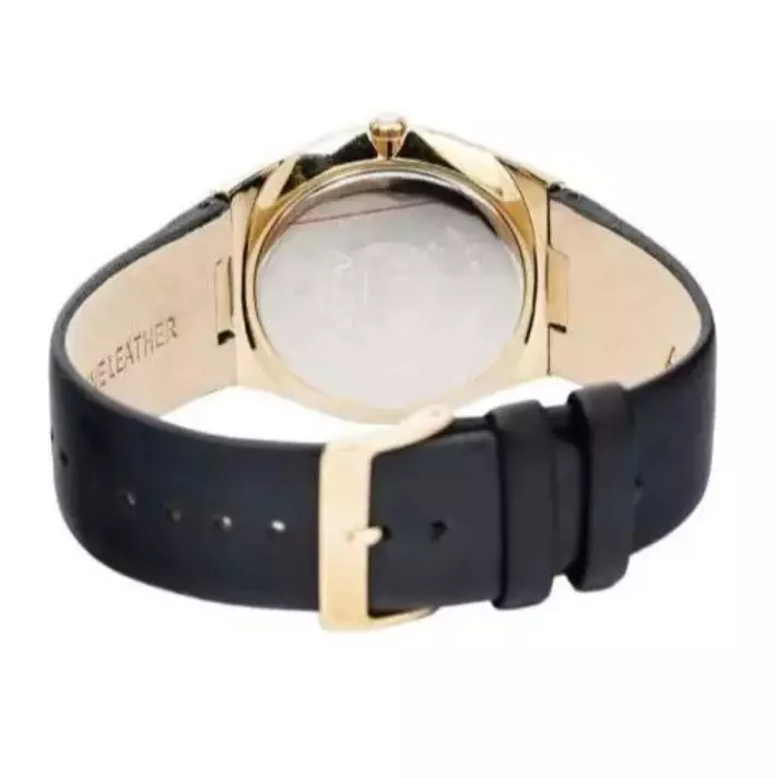 Jam Tangan Pria Alba Fashion AS9H94 AS9H94X1 Strap Leather Black Champagne Black Style Color Gold Dial