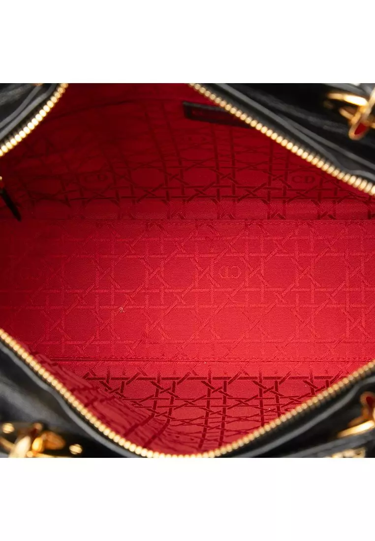 Pre-Loved Dior Large Lambskin Cannage Lady Dior