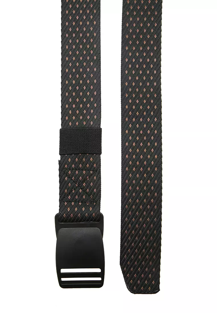 Ilo Aksesoris Fashion Pria Ikat Pinggang Motif Polka Material Canvas ORIGINAL - Black