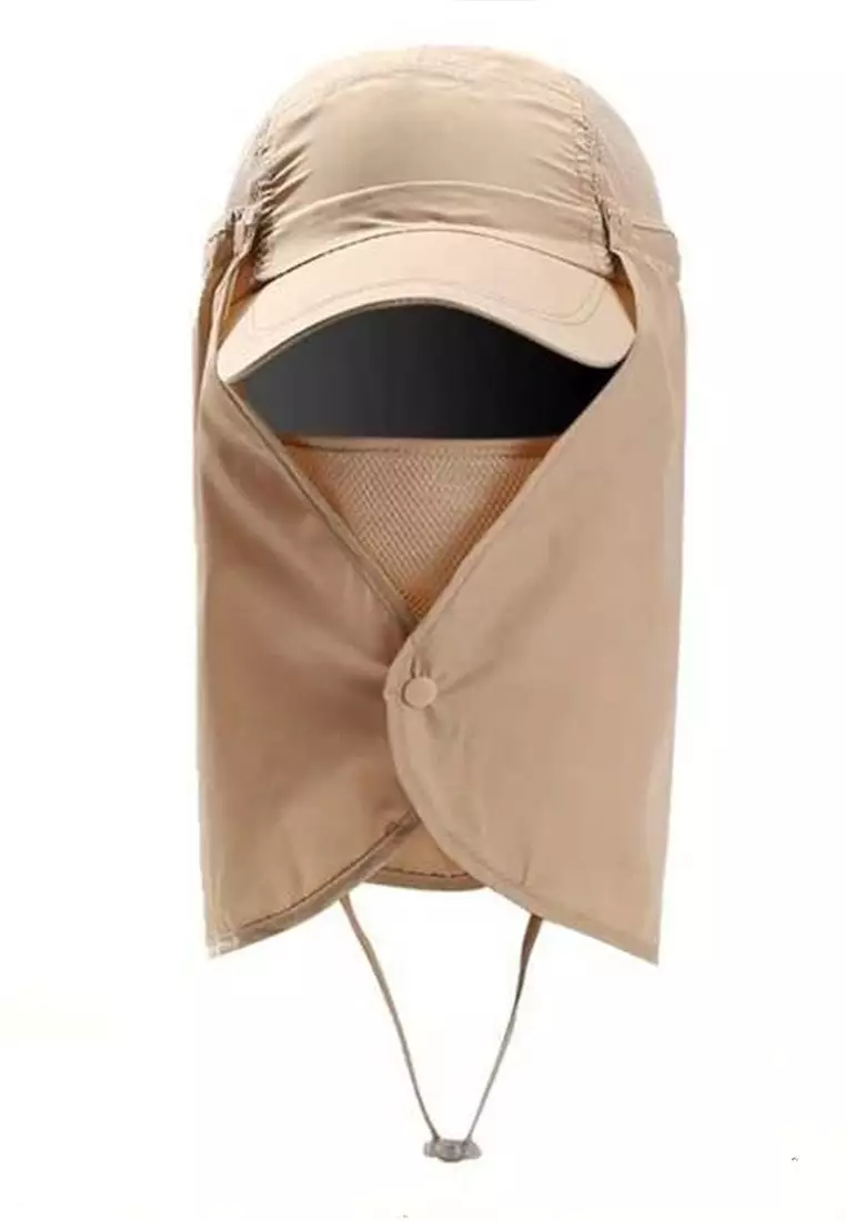 Berth Topi Pria Aksesoris Memancing Tentara Jepang Anti UV Matahari Creative Design Material Polyester ORIGINAL - Khaki