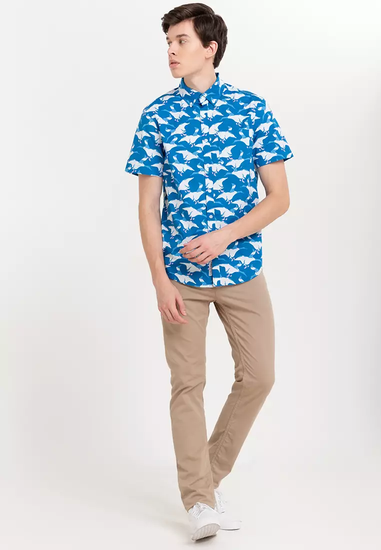 ShortSleeve Poplin AOP Birds