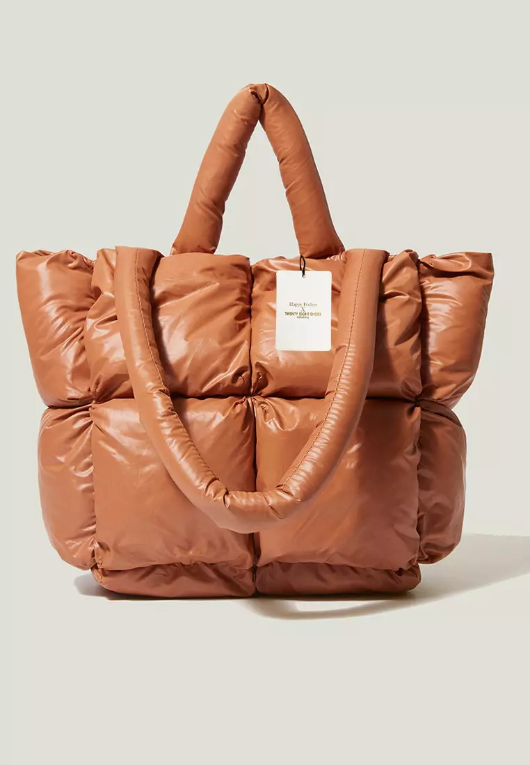 羽絨棉服柔軟方格手提包 HMJ-59-8776