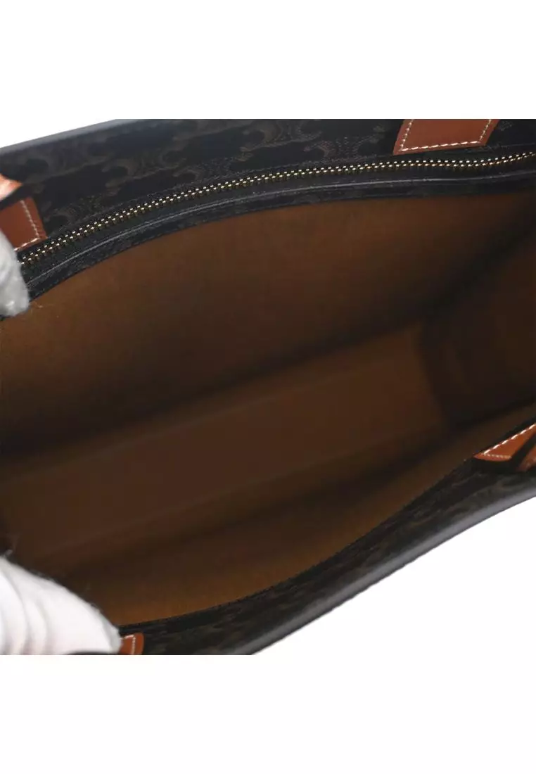 Pre-Loved Celine Small Triomphe Coated Canvas Vertical Cabas Tote