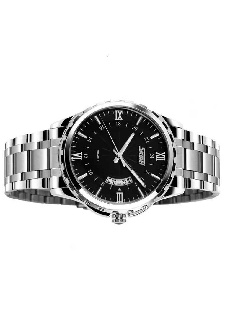 Jam Tangan Analog Pria Waterproof 30m Strap Tali Material Stainless Steel LO22 ORIGINAL