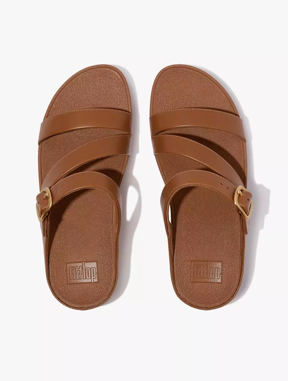 Fitflop Skinny II Leather Z-Strap Slides - Light Tan
