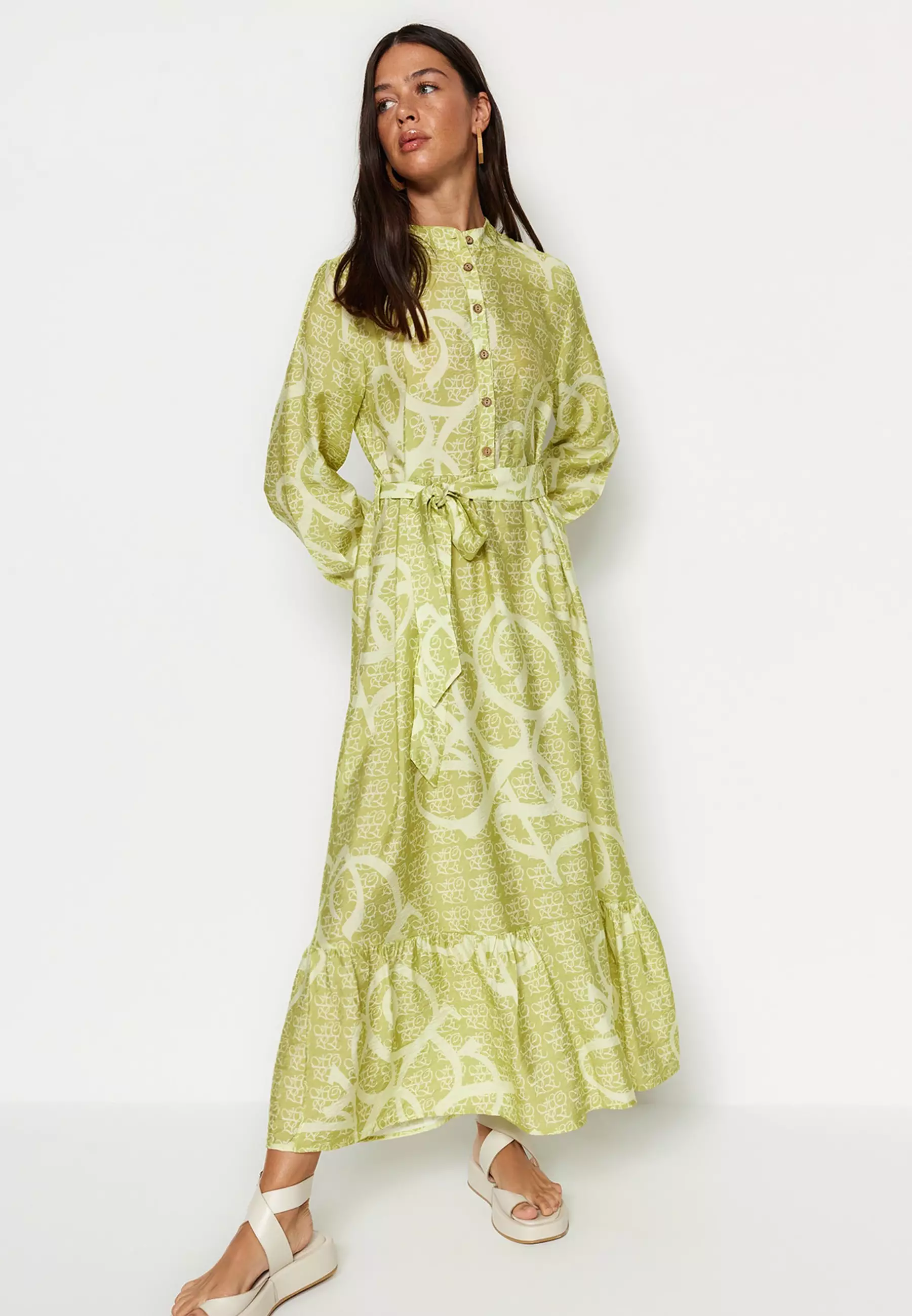 Printed Ruffled Dress