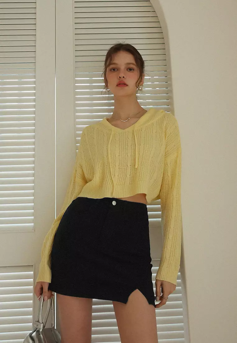 Knitted Sweater with Hood