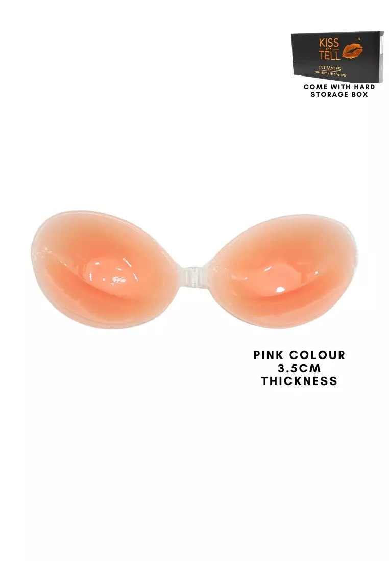 Silicone 3.5CM Thickness Push Up Nubra in Pink Seamless Invisible Reusable Adhesive Stick on Wedding Bra 隐形聚拢胸
