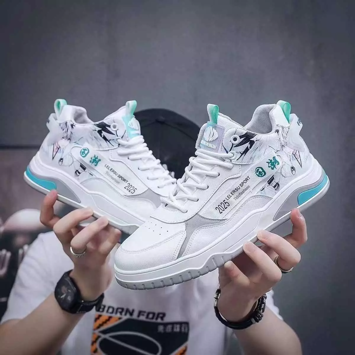 Sepatu Anime Pria Sneakers Motif Kartun Cowok Kece J2029