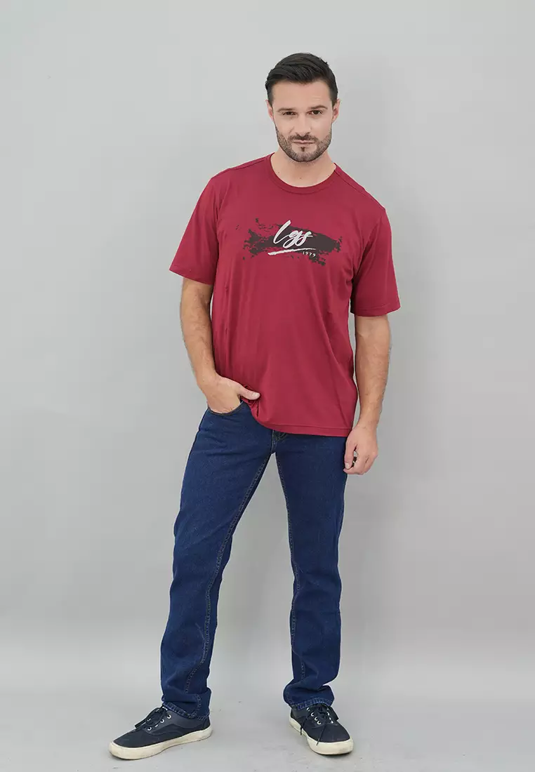 LGS - Kaos Casual Pria Motif Sablon Warna Merah CTS.231.N3352.01.C
