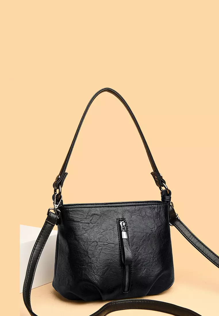 Textured Faux Leather Cross-Body Bucket Bag JW HD-3938