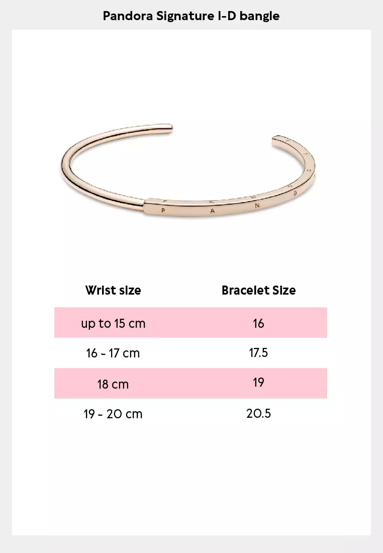 Pandora Signature I-D Bangle with 14K Rose Gold-Plated