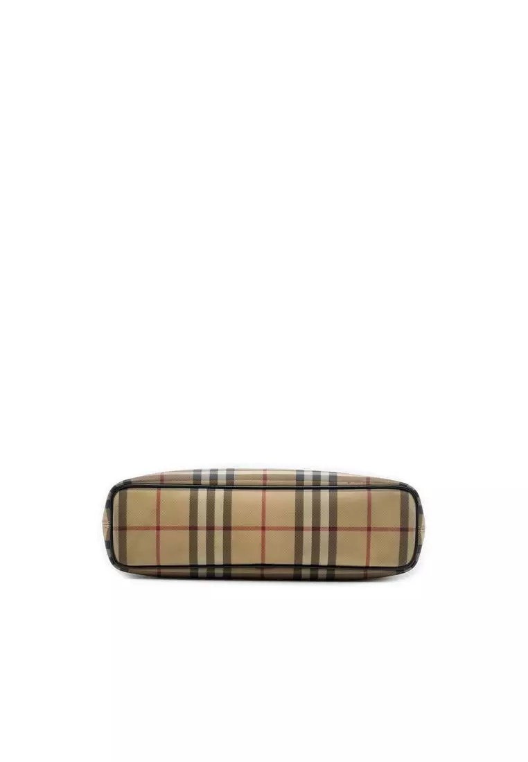 Pre-Loved Burberry House Check Coated Canvas Shoulder Bag