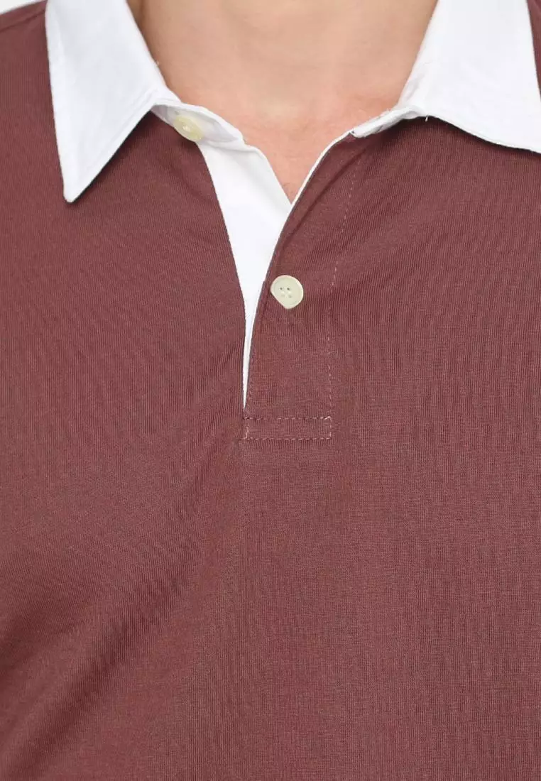 Matsuda Kaos Rugby Polo Shirt Pria Lengan Panjang Fujidera