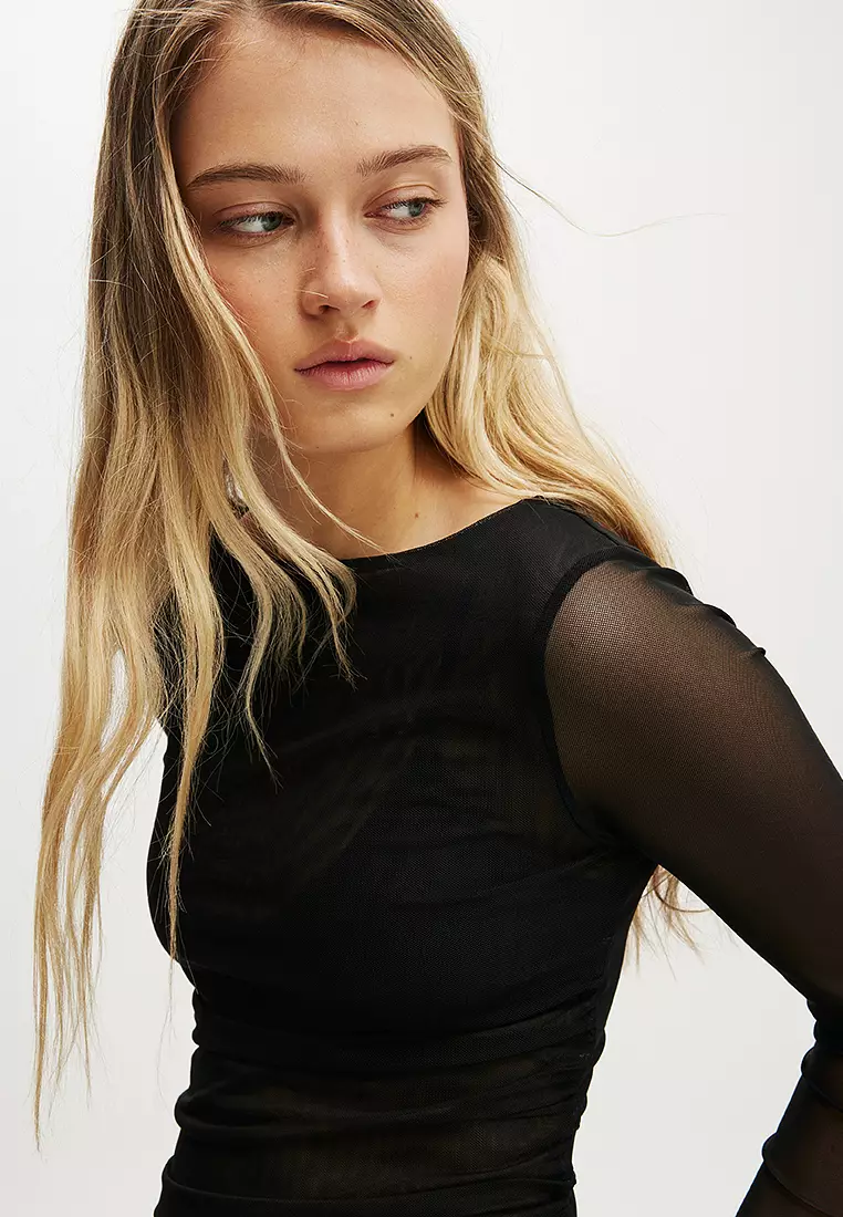 Ashley Mesh Long Sleeves Top