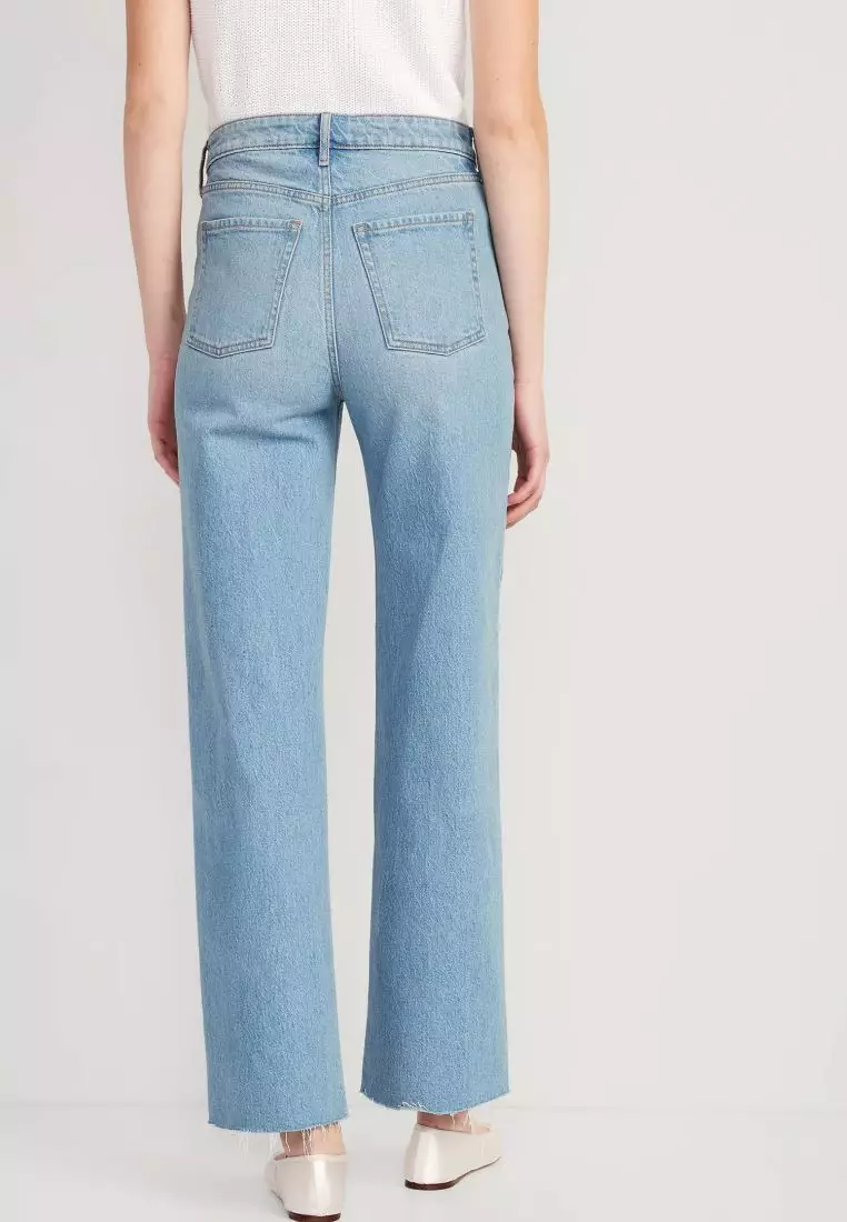 Buy Old Navy Extra High-Waisted Ripped Cut-Off Wide Leg Jeans For Women  2024 Online