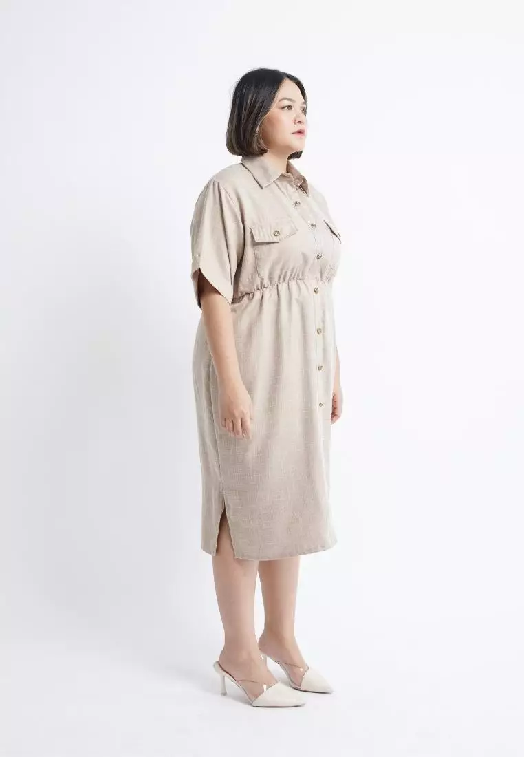 Plus Size Dress Maha Beige