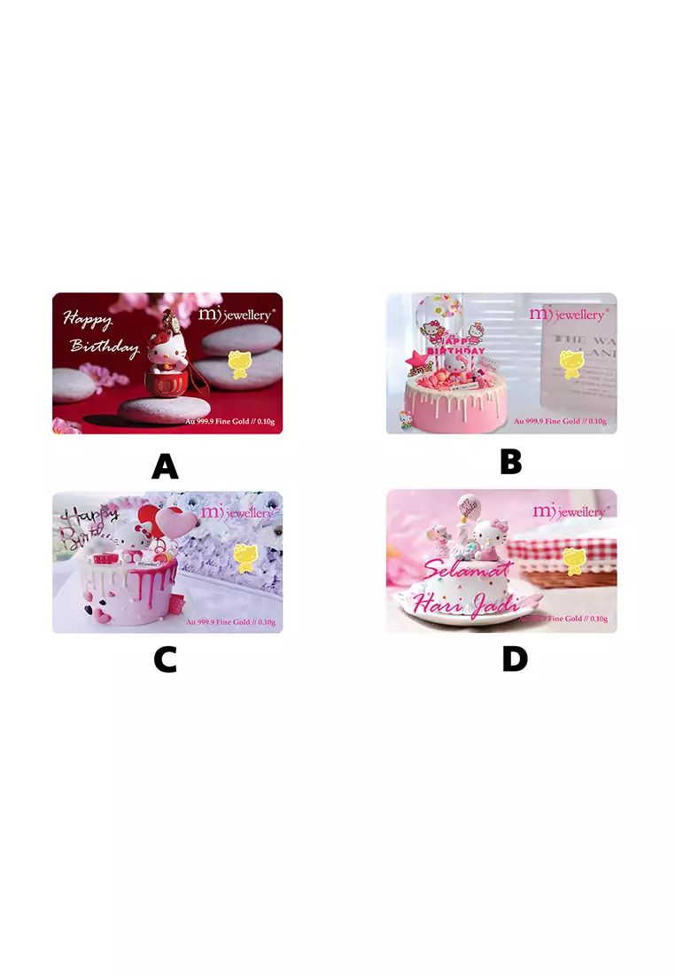 5G Gold Collection 999.9/24K Hello Kitty Happy Birthday Series Gold Bar (0.1g)