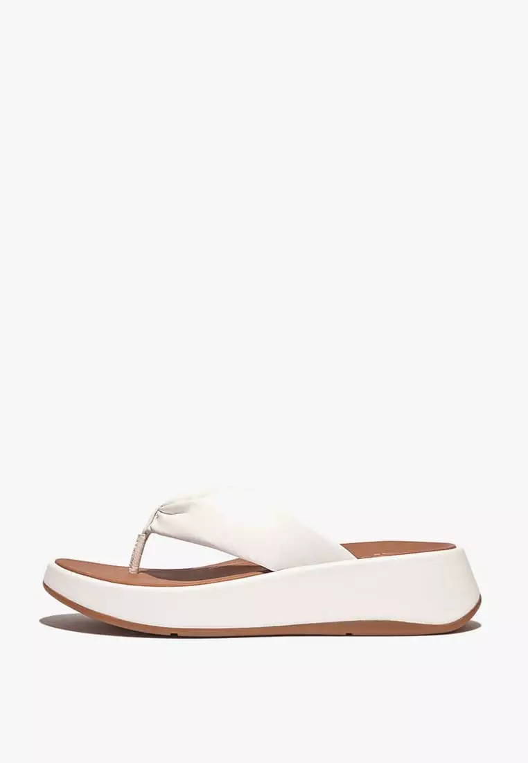 Discount on Fitflop  shoes - SKU: Fitflop F-Mode Women's Leather-Twist Flatform Toe-Post Sandals - Urban White