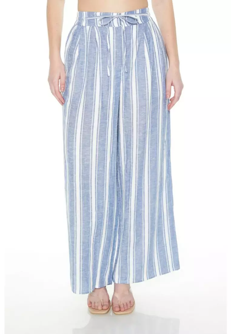 Forever 21 blue and white striped pants sale