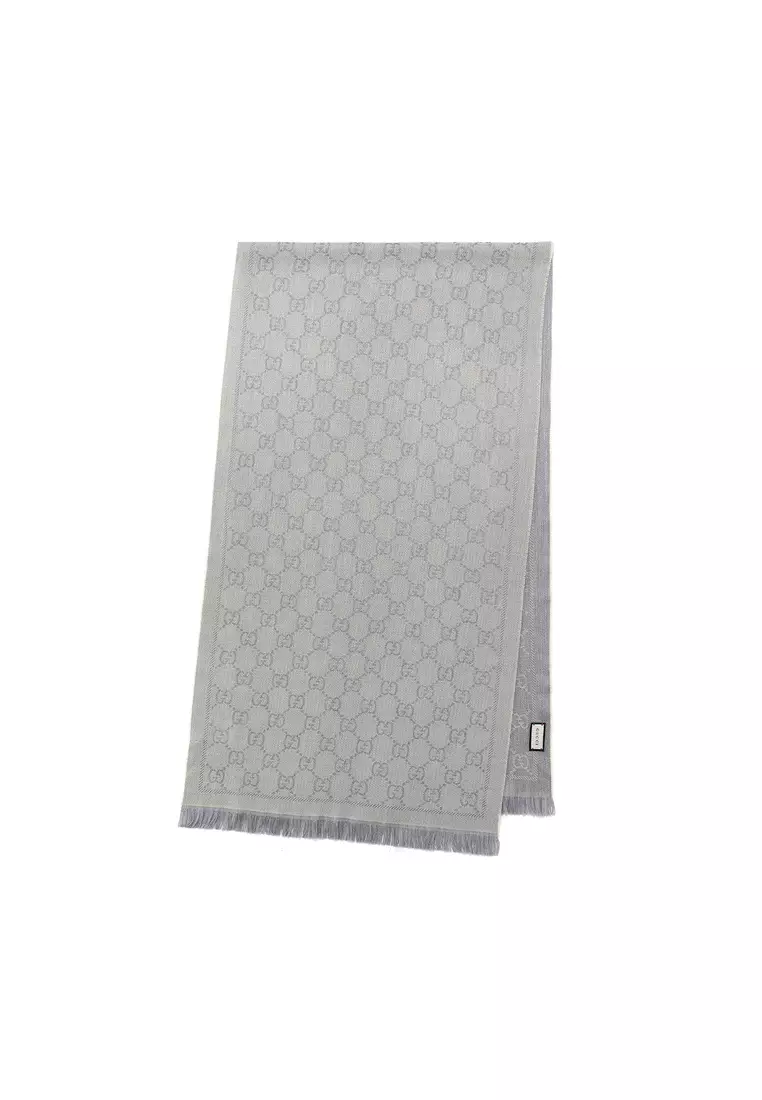 Gg Jacquard Pattern Knitted Scarf